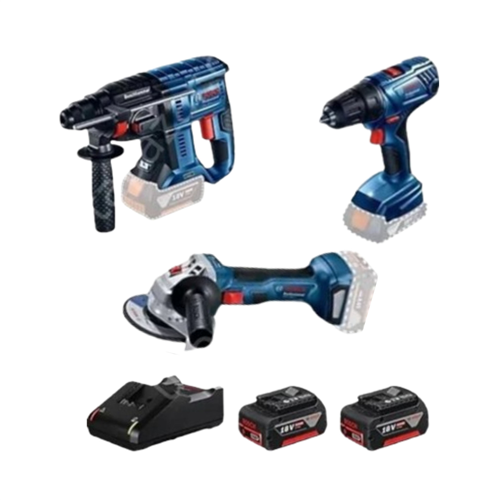 BOSCH 3LÜ SET ( GBH 180 Lİ + GSR 185 Lİ + GWS 180 Lİ )  4 AH ÇİFT AKÜLÜ